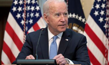 President Joe Biden speaks during an event in the Executive Office Building on September 15 in Washington