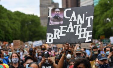 Protesters gather to demonstrate the death of George Floyd on June 4