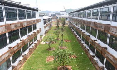 The Guangzhou quarantine facility for foreign arrivals is comprised of rows of three-story buildings and has 5