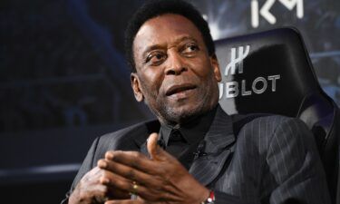 Brazil football legend Pele was discharged from the hospital on Thursday following surgery to remove a tumor from his colon. Pele is seen here in Paris in this file image from April 2