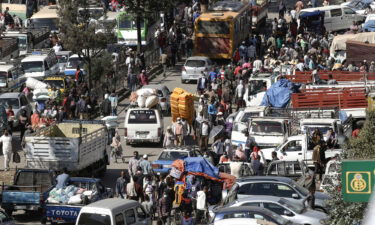 A busy street in the Ethiopian capital Addis Ababa last December.