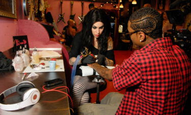 Soulja Boy is seen with Kat Von D in September 2009 in Los Angeles