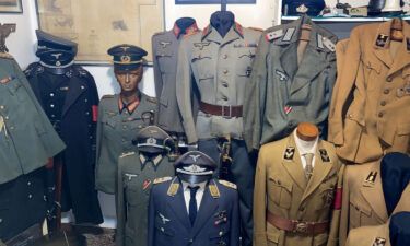 Nazi clothes seized from the property in a handout photograph released on October 6