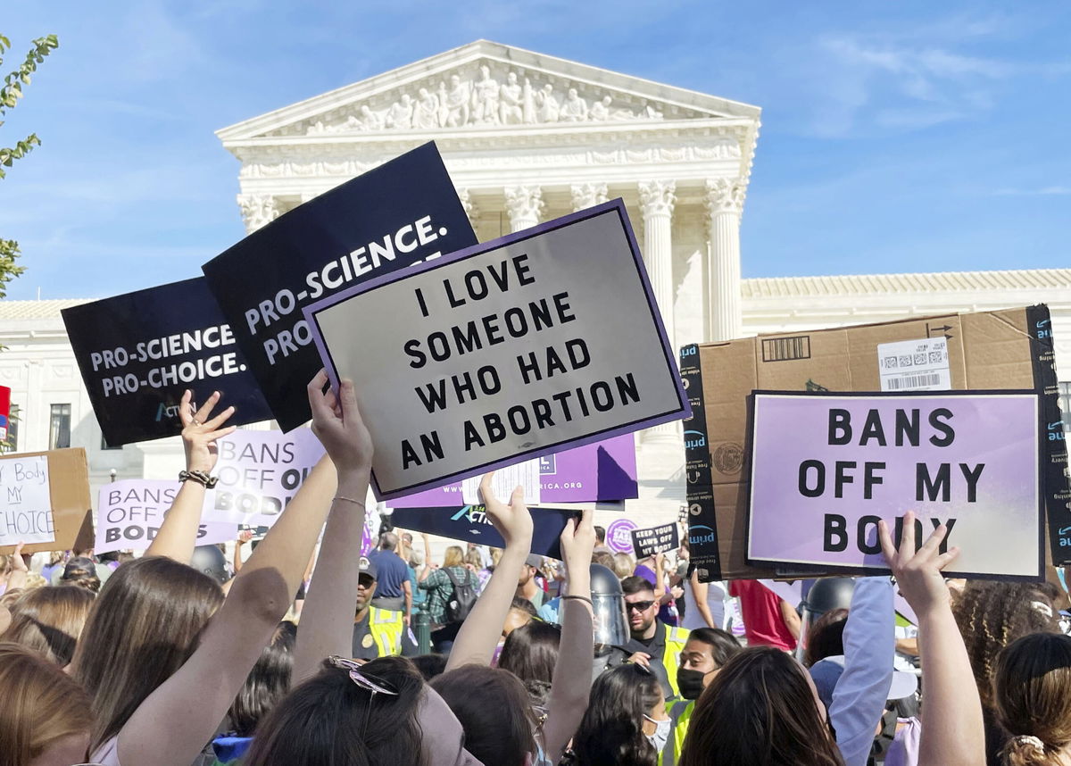 <i>zz/STRF/STAR MAX/IPx/AP</i><br/>A wave of restrictive abortion laws is moving through legislatures across the United States. Protesters are shown here at The Women's March 'Rally For Abortion Justice' in Washington