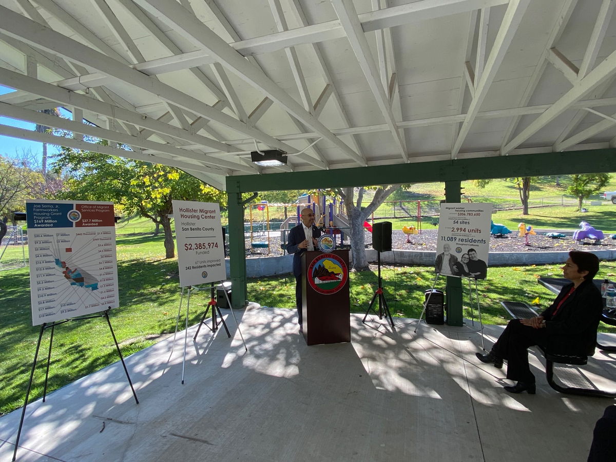 Director of Housing and Community Development, Gustavo Velasquez speaking in Hollister for farmworker housing