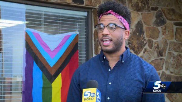 <i>KOCO</i><br/>Kylan Durant of the Diversity Center of Oklahoma at the Transgender Day of Remembrance on November 20 in Oklahoma City. The vigil   remembered those lost to anti-transgender violence.