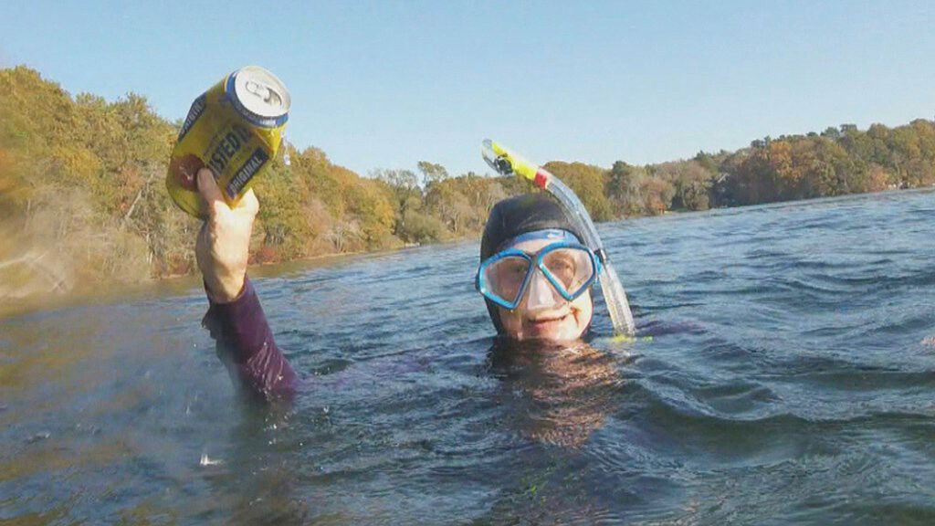 <i>WBZ</i><br/>'Old Ladies Against Underwater Garbage' cleaned up Deep Pond in Falmouth in November 2021.