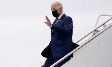 President Joe Biden arrives at Edinburgh Airport to attend the COP26 U.N. Climate Summit