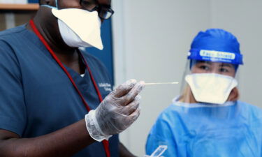 A field hospital set up by Qatari authorities to treat people infected with the coronavirus Covid-19 is pictured of May 13