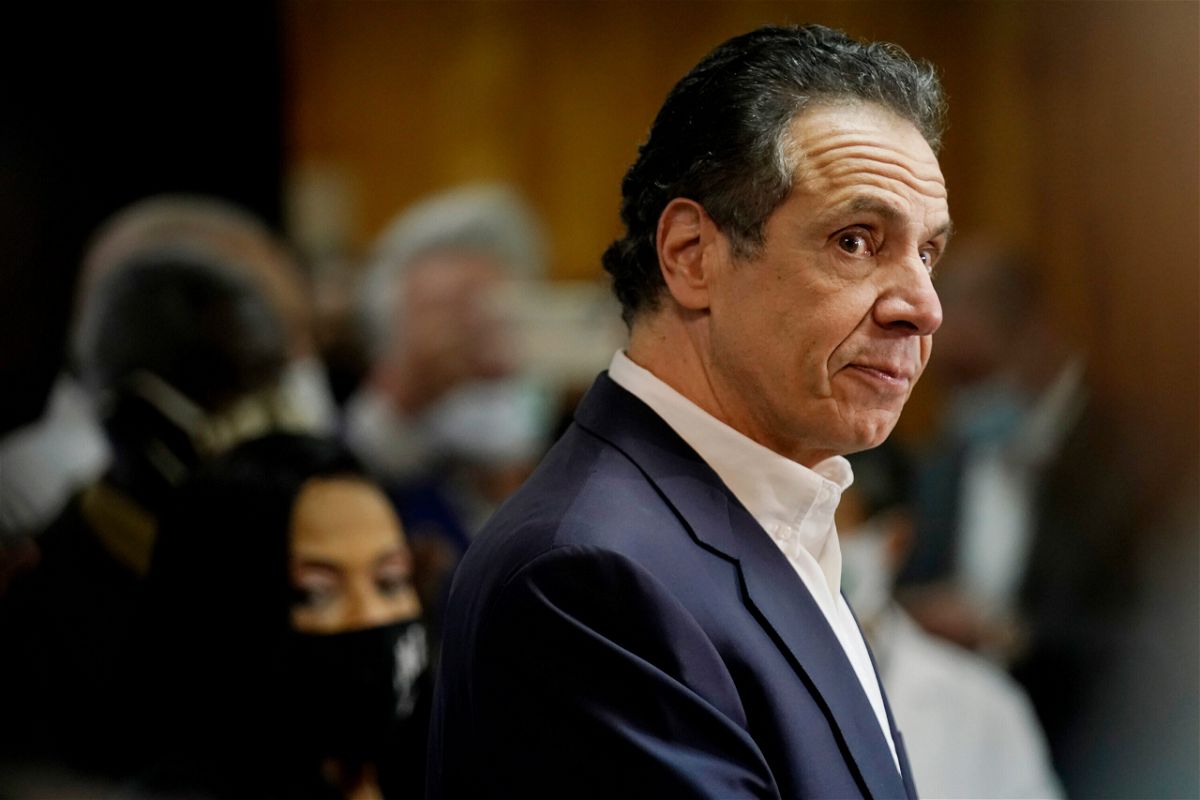 <i>Seth Wenig/Pool/Getty Images</i><br/>The New York state Assembly Judiciary Committee on Monday released a 45-page report detailing the findings of an impeachment investigation into former Gov. Andrew Cuomo. Cuomo is shown here at the mass vaccination site at Mount Neboh Baptist Church in Harlem on March 17