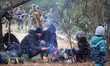 Temperatures often plummet overnight leaving migrants camped in the freezing cold with little access to food and water.