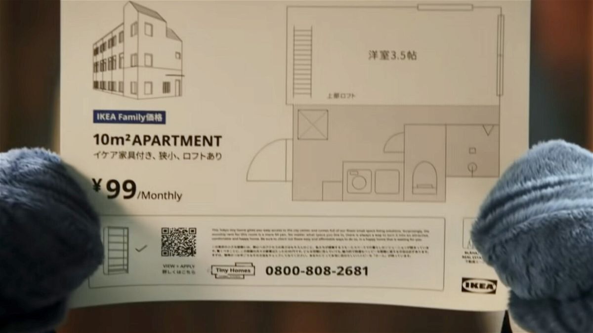<i>Ikea</i><br/>The tiny apartment measures just 10 meters squared.