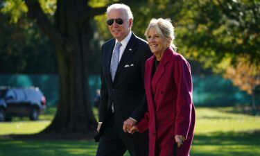 First Lady Jill Biden will kick off the evergreen annual process of decking the White House halls on Monday afternoon when she receives the official 2021 White House Christmas tree. US President Joe Biden and the First Lady are shown here on the South Lawn upon of the White House in Washington