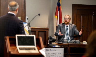 Travis McMichael speaks from the witness stand during his trial Wednesday