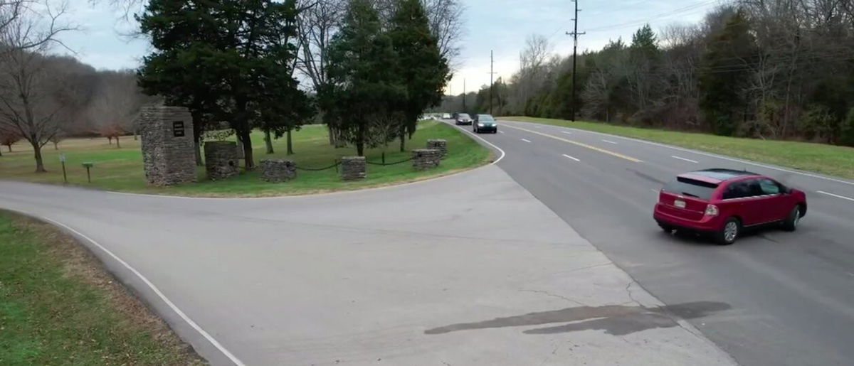 <i>WSMV</i><br/>With traffic moving at almost 50 miles per hour near the park entrance
