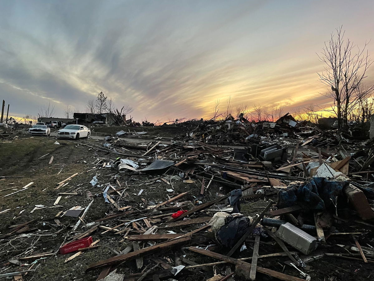 <i>CNN</i><br/>Hopkins County Coroner Dennis Mayfield said Dawson Springs was the hardest hit area where CNN producer Ashley Killough says there is no power and city officials have shut off the gas for safety purpose