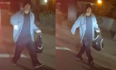 The Covina Police Department released two images of the suspect believed to be involved in Tuesday night's shooting that left one man dead. He is considered armed and dangerous.