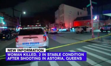 A 27-year-old woman has died after being shot along with another woman and a man in Queens overnight Thursday.