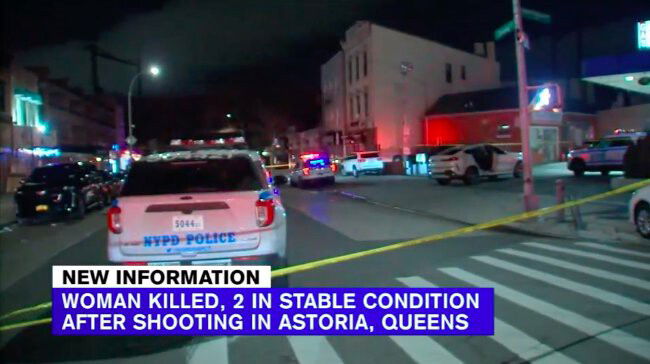 <i>WABC</i><br/>A 27-year-old woman has died after being shot along with another woman and a man in Queens overnight Thursday.