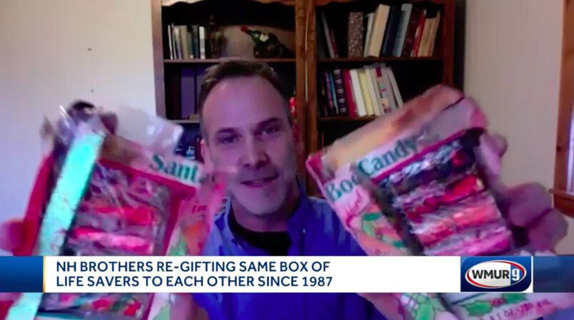 <i>WMUR</i><br/>Brothers have re-gifted the same box of Life Savers to each other each Christmas since 1987.