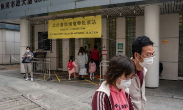 A polling station in Hong Kong during the Legislative Council election on December 19.