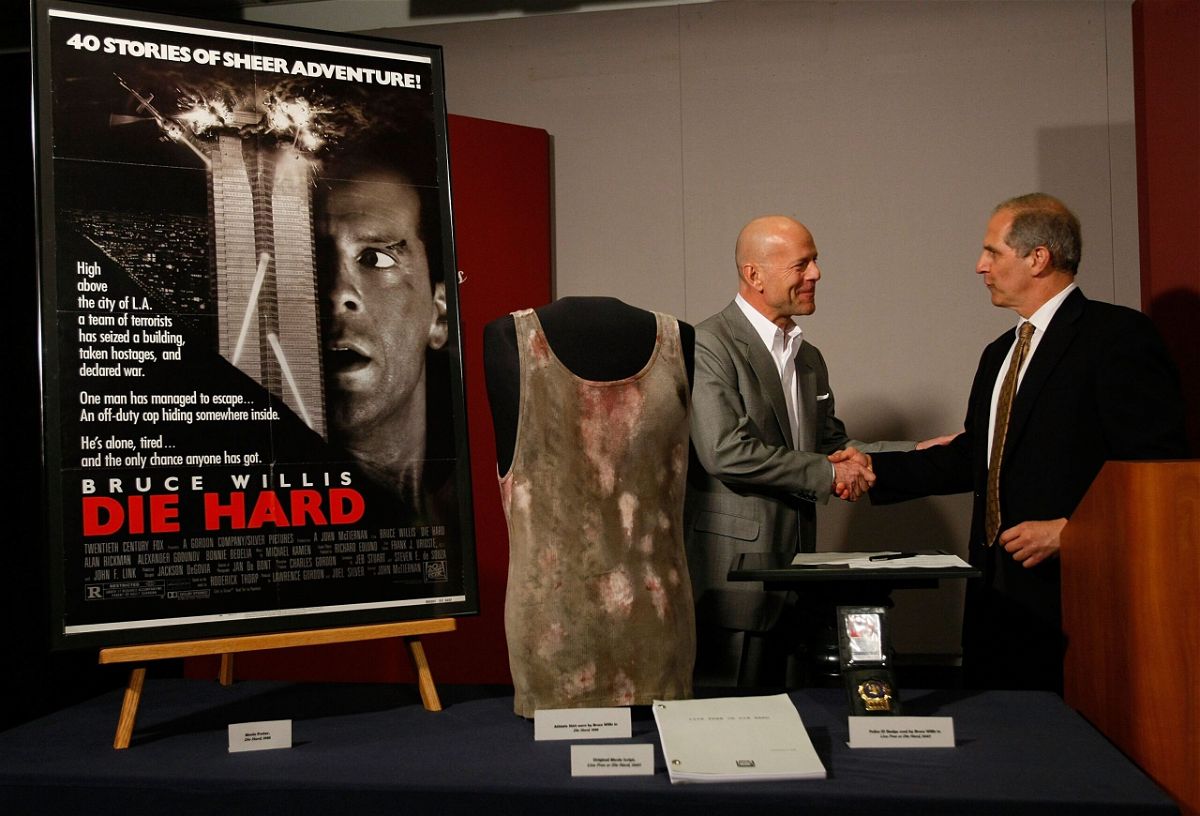 <i>Win McNamee/Getty Images</i><br/>Bruce Willis presenting the National Museum of American History with props from the 