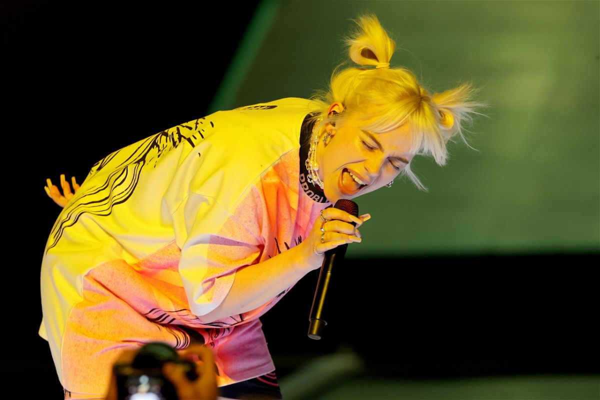 <i>Kevin Winter/Getty Images</i><br/>Singer Billie Eilish opened up about  trauma from watching violent porn starting at age 11. She is shown at the 2021 iHeartRadio Music Festival  in Las Vegas
