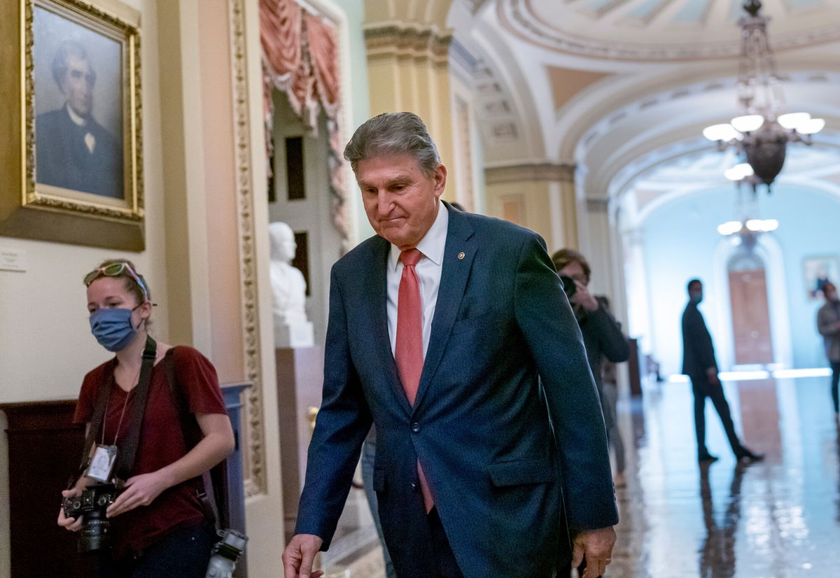 <i>J. Scott Applewhite/AP</i><br/>Goldman Sachs cuts US economic forecast after Joe Manchin rejects the Build Back Better bill. Manchin is seen here at the Capitol in Washington