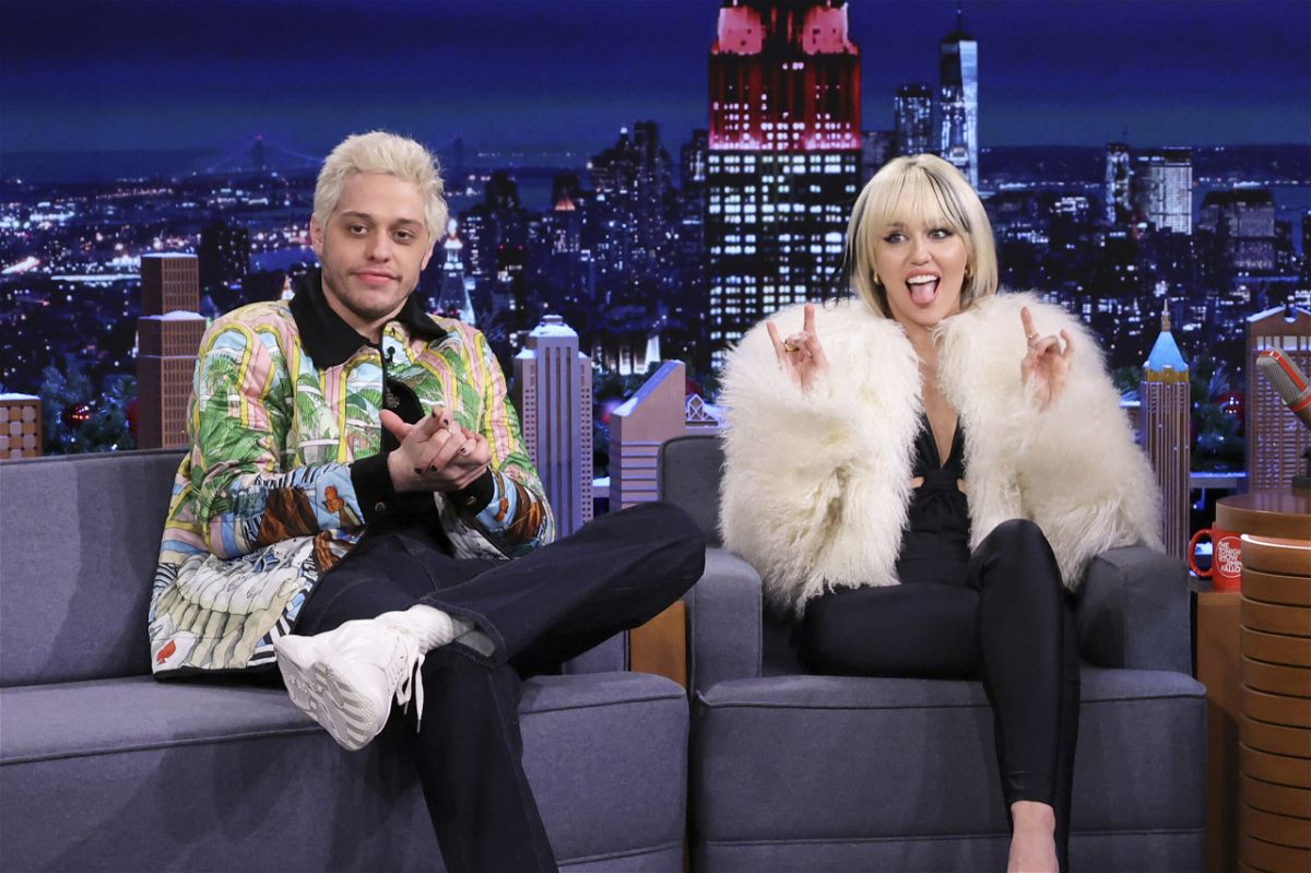 <i>Mike Coppola/NBC/Getty Images</i><br/>Pete Davidson and Miley Cyrus