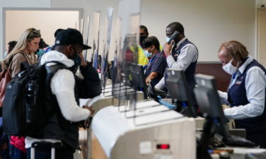 An American Airlines check-in counter at Hartsfield-Jackson Atlanta International Airport (ATL) in Atlanta