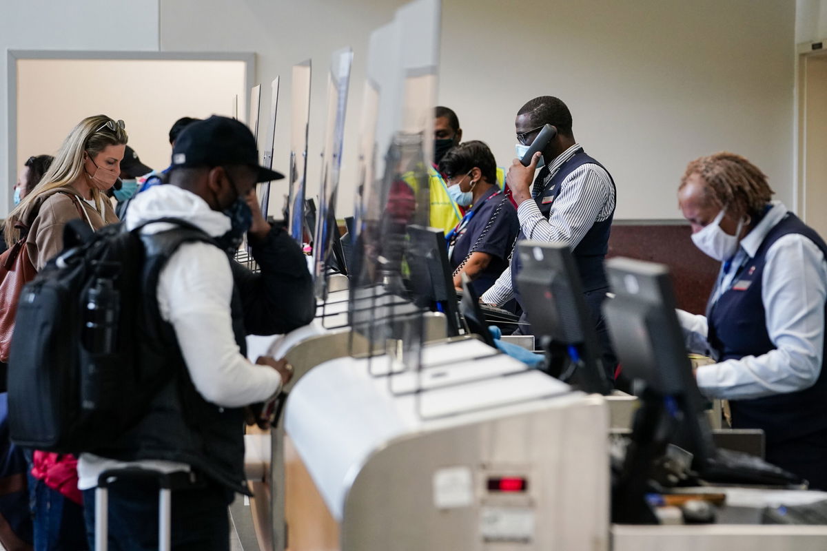 <i>lijah Nouvelage/Bloomberg/Getty Images</i><br/>An American Airlines check-in counter at Hartsfield-Jackson Atlanta International Airport (ATL) in Atlanta