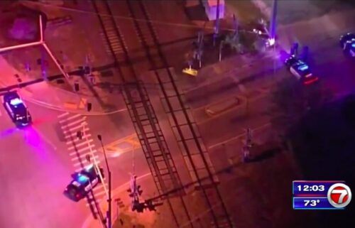 A woman was struck and killed by a train in Deerfield Beach.