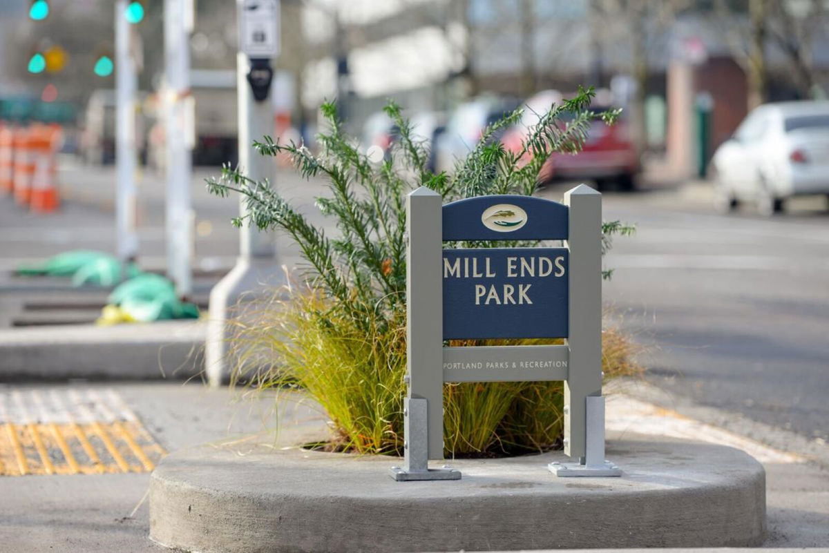 <i>Mick Hangland-Skill/Portland Parks & Recreation/KPTV</i><br/>Mill Ends park