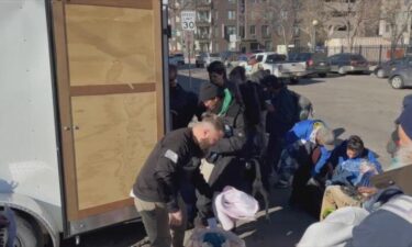 Andrew Canales' Homeless Outreach Team hands out warm weather essentials to people experiencing homelessness in Denver