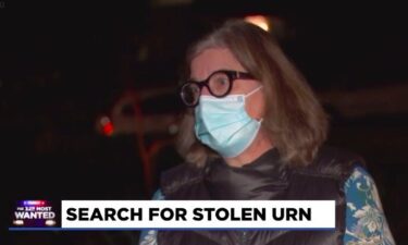 Karin Bishop is upset about the urn that was stolen which contains her late husband’s remains.