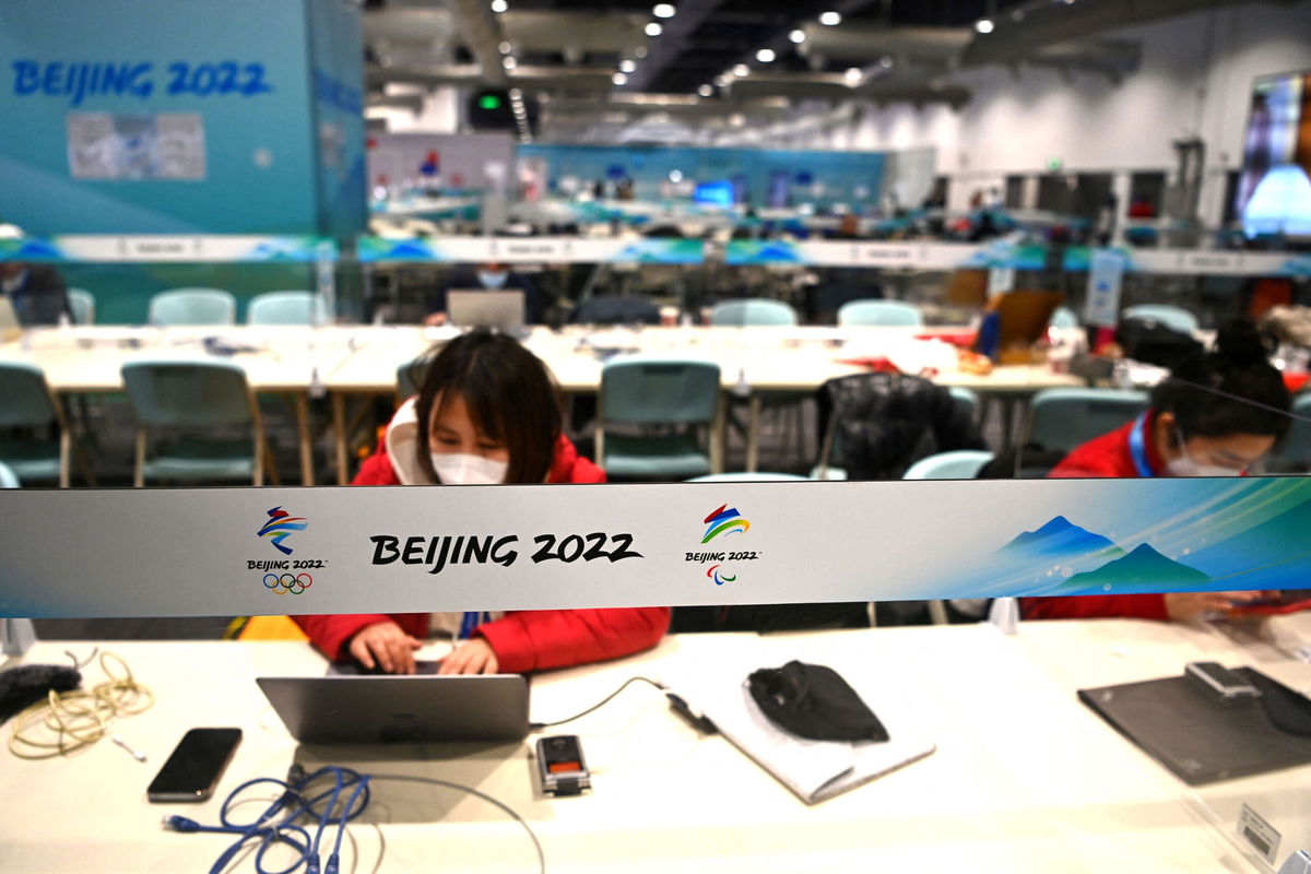 <i>Gabriel Bouys/AFP/Getty Images</i><br/>Foreign journalists in China say they face 'unprecedented hurdles.' Pictured is the main media center for the Beijing Winter Olympics on January 31