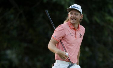 Cameron Smith smiles on the tenth green during the Pro-Am Tournament prior to the start of the Sony Open in Hawaii at Waialae Country Club on January 12.