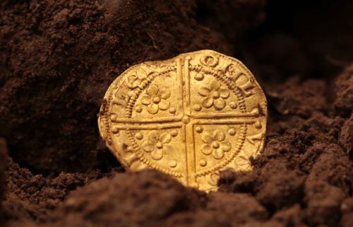 The gold coin was discovered by a metal detector in a farm field in Hemyock in Devon.