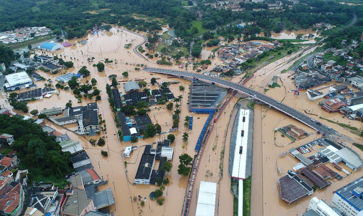 <i>Orlando Junior/AP</i><br/>Franco da Rocha flooded after heavy rains on Sunday.