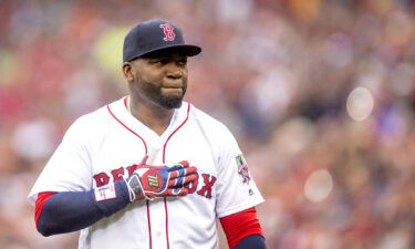 David Ortiz is introduced during an honorary retirement ceremony in his final regular season game at Fenway Park in 2016.