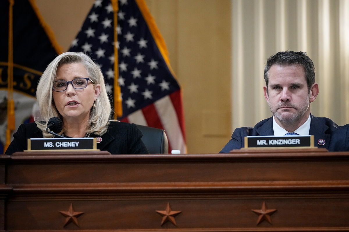 <i>Drew Angerer/Getty Images</i><br/>Rep. Liz Cheney and Adam Kinzinger