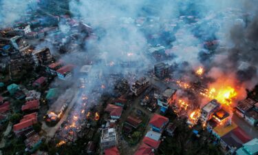 Fires blaze in Thantlang