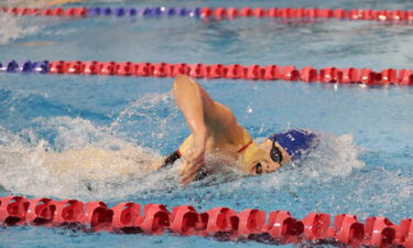 Transgender University of Pennsylvania swimmer Lia Thomas competes in a freestyle event in Philadelphia on January 8.