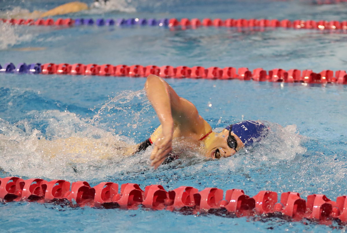 <i>Hunter Martin/Getty Images</i><br/>Transgender University of Pennsylvania swimmer Lia Thomas competes in a freestyle event in Philadelphia on January 8.