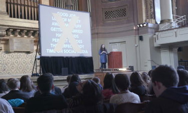 Santos and her students during one of her lectures.