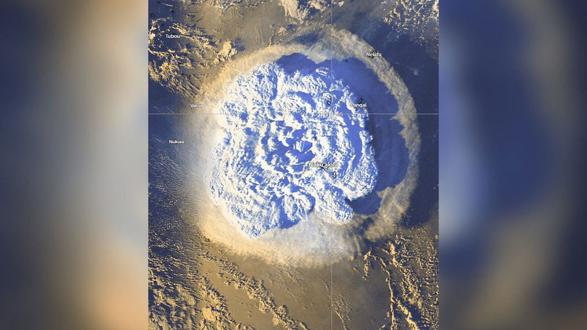 <i>Tonga Meteorological Services</i><br/>Image showing volcano eruption from Tonga Meteorological Services