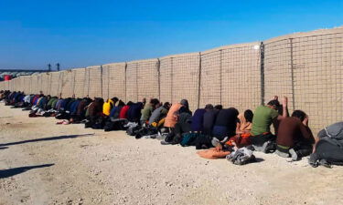 This photo provided by the Kurdish-led Syrian Democratic Forces shows some ISIS fighters who were arrested.