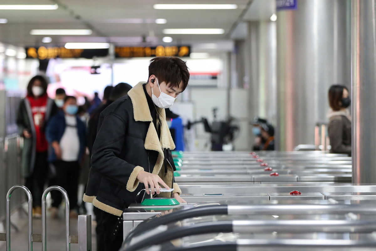 <i>Ding Ting/Xinhua/Getty Images</i><br/>It's common in China for subway passengers to use a QR code for payments