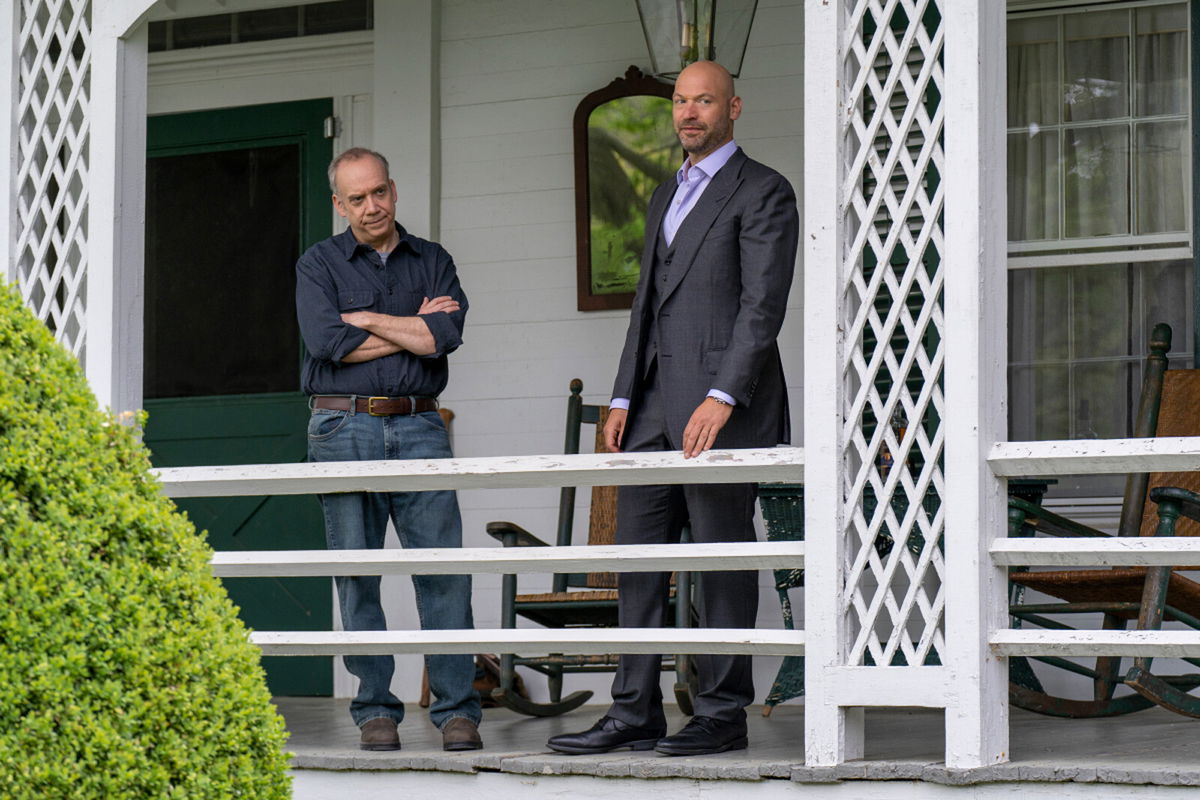 <i>Jeff Neumann/Showtime</i><br/>Paul Giamatti and Corey Stoll in the new season of 'Billions.'