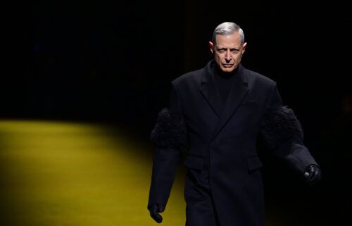 Actor Jeff Goldblum presents a creation for Prada's Men's Fall/Winter 2022/2023 fashion collection on January 16